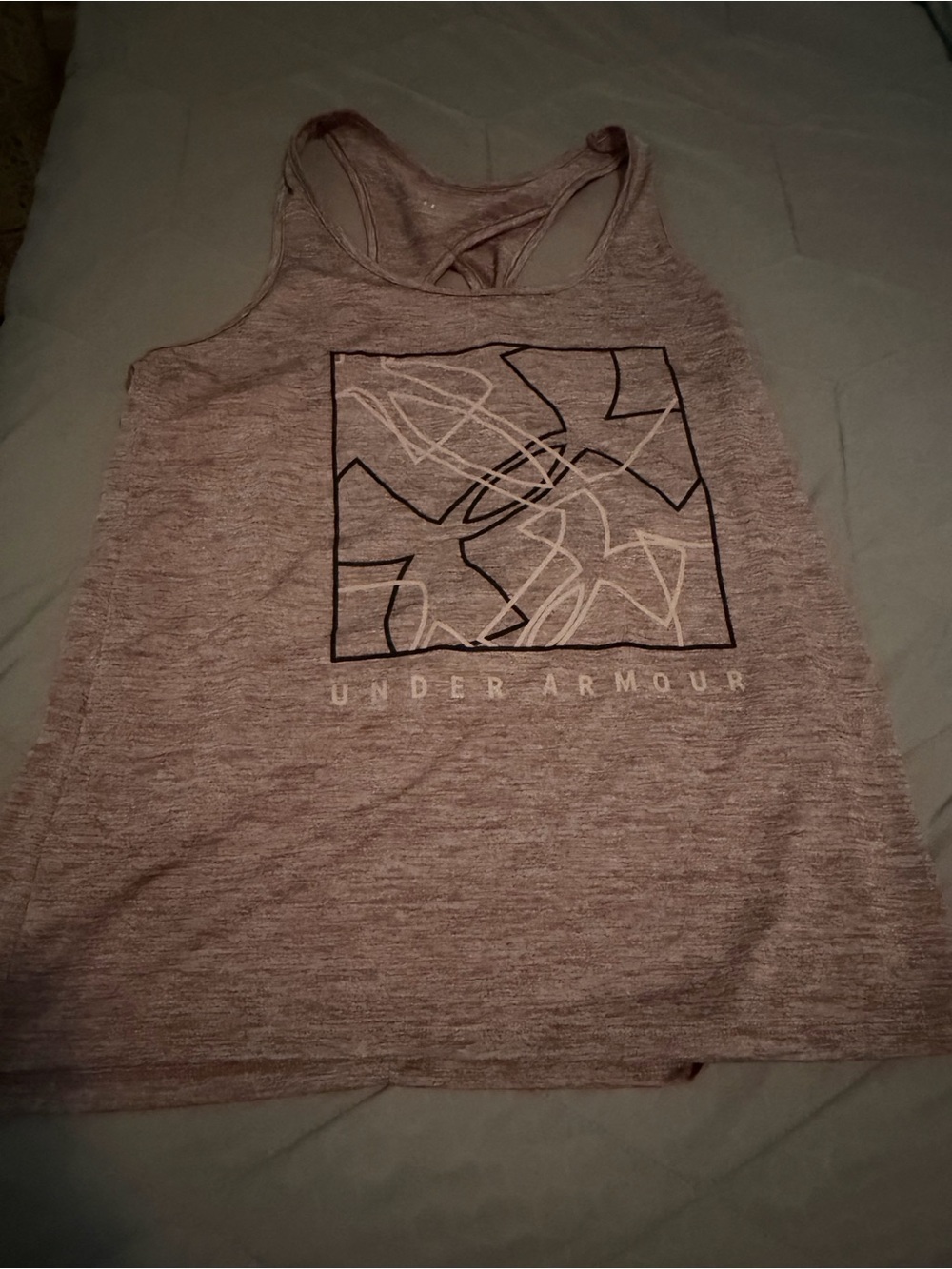 Under Armour Heathered Pink Graphic Racerback Tank